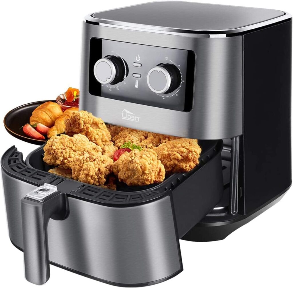 Air Fryer Oven, Uten 5.5L Air Fryers Home Use 1700W with Rapid Air Technology for Healthy Oil Free Low Fat Cooking, Baking and Grilling with Recipe
