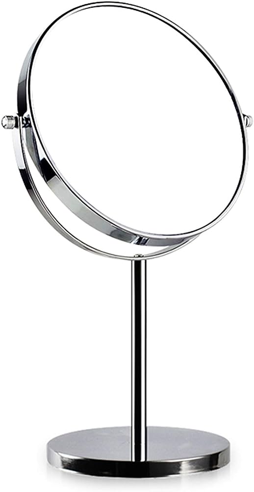 ANRTC Makeup Mirror Double Sided Magnifying Cosmetic Mirror High Definition Portable Tabletop Adjustable 360° Rotating Placement Ideal for Makeup Shaving Dressing Table Vanity Desk and Travel
