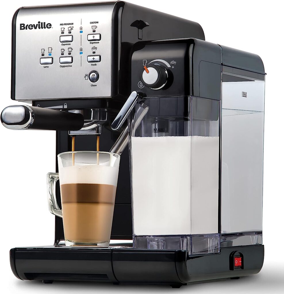 Breville One-Touch CoffeeHouse Coffee Machine | Espresso, Cappuccino Latte Maker | 19 Bar Italian Pump | Automatic Milk Frother | ESE Pod Compatible | Black [VCF107]