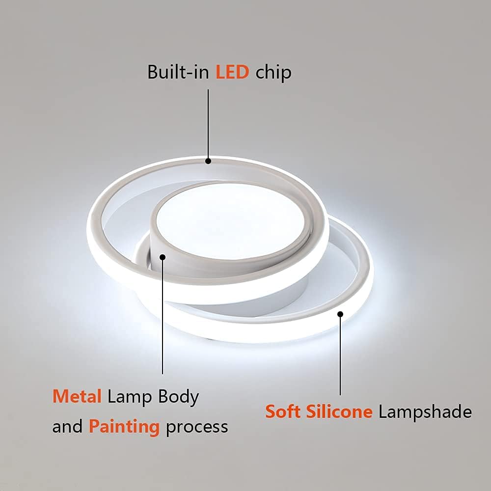 Comely LED Ceiling Lights, 32W 2350lm Lighting Fixture, Dia 28cm Round Modern Design Ceiling Lighting for Hallway Balcony Bedroom Corridor, Cold White 6500K