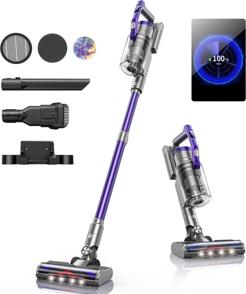 HONITURE S14 Cordless Vacuum Cleaner 33KPA Powerful Vacuum Cleaners with OLED Screen,55mins, Anti Tangle Brush,Aromatherapy,Lightweight Wireless Vacuum Deep Clean for Hardwood Floor Carpet Pet Hair