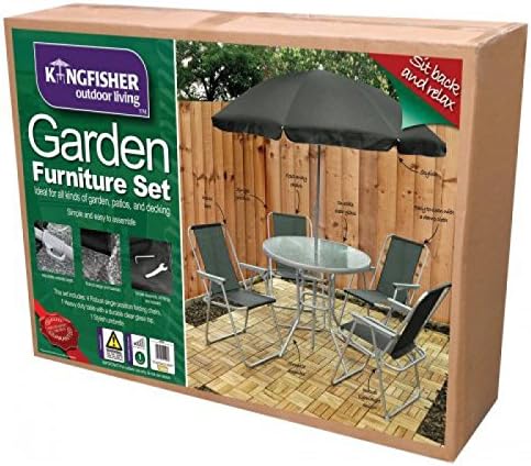 Kingfisher FS6PB Promotional Set (6 Pieces), Black amp, 4-Seater, Black and Silver