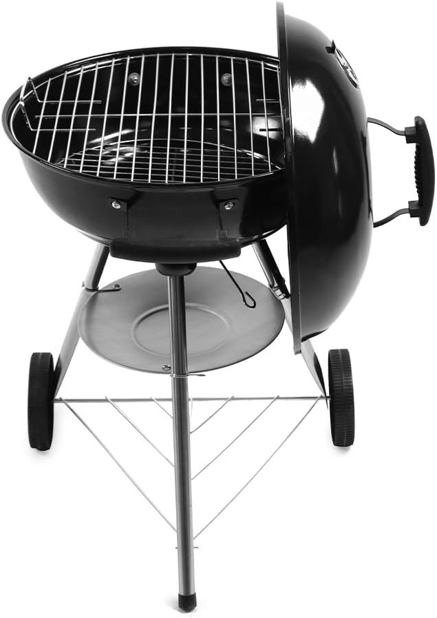 Kono Kettle Charcoal Barbecues Grill Portable BBQ Grills Outdoor Spherical Design in Black 47x49x80cm (KY22018C)