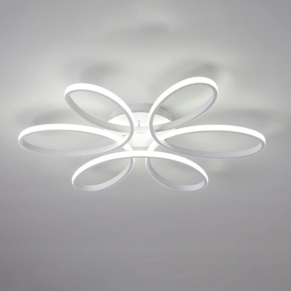 LED Ceiling Light with Flower Shape, Modern Creativity Chandelier Fixtures, Flush Fitting Ceiling Lighting Fixture for Living Room Bedroom Kitchen, White, White Light