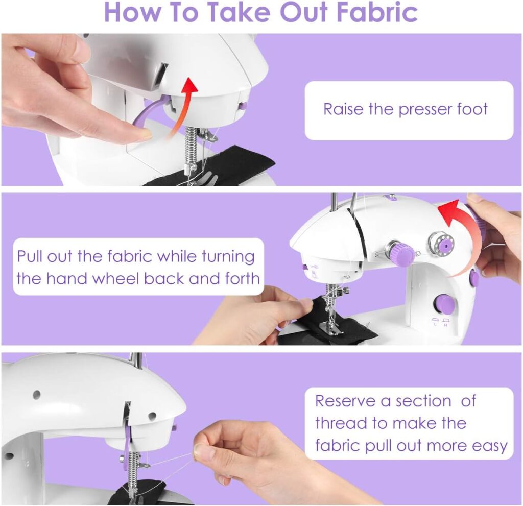 Mini Sewing Machine with Extension Table, Electric Portable Sewing Machine Lightweight for Beginners, Household DIY Handheld Sewing Machine with Sewing Kits Foot Pedal, Battery/UK Plug Powered