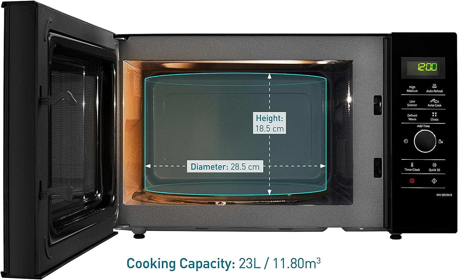 Panasonic NNSD25HBBPQ Inverter Microwave Oven with Turntable & Dial