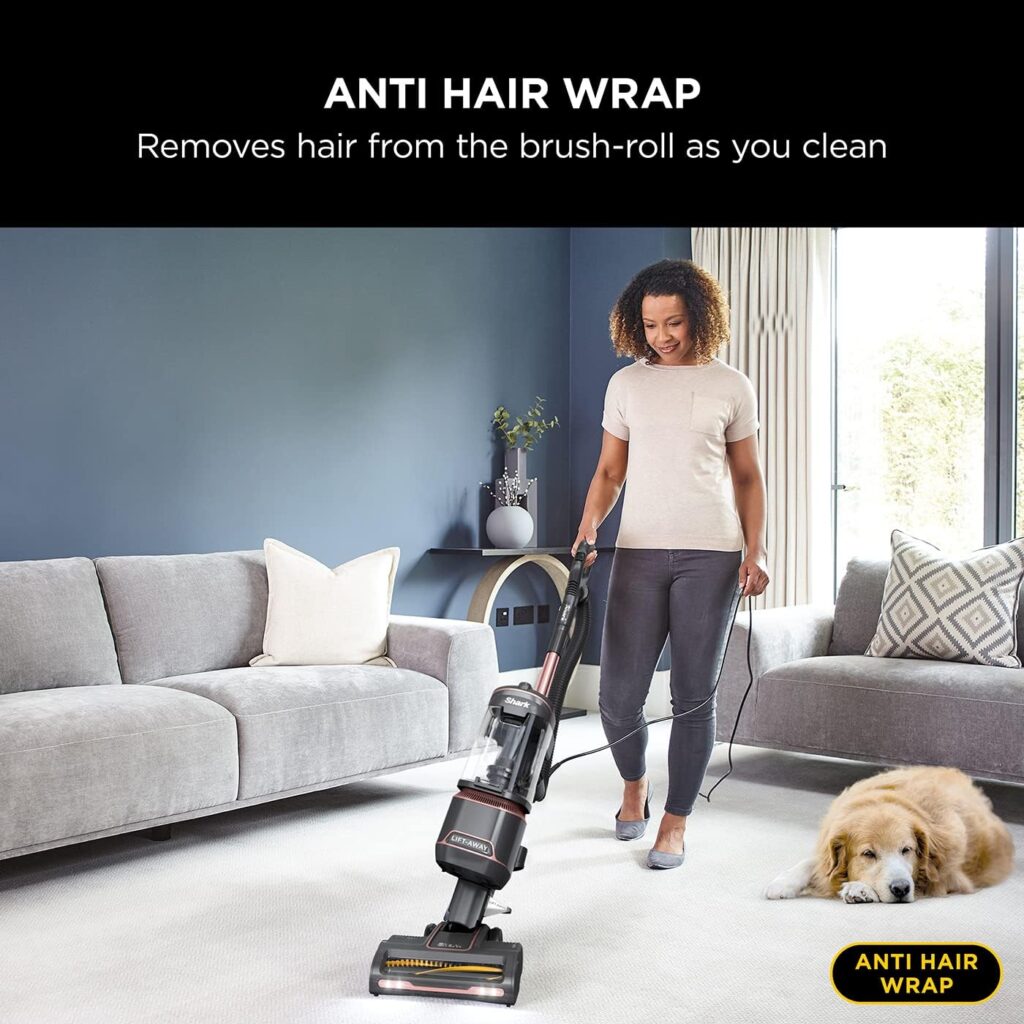 Shark Anti Hair Wrap Upright Vacuum Cleaner [NZ690UKT] Pet Model, Powered Lift-Away, Anti-Allergen, Rose Gold