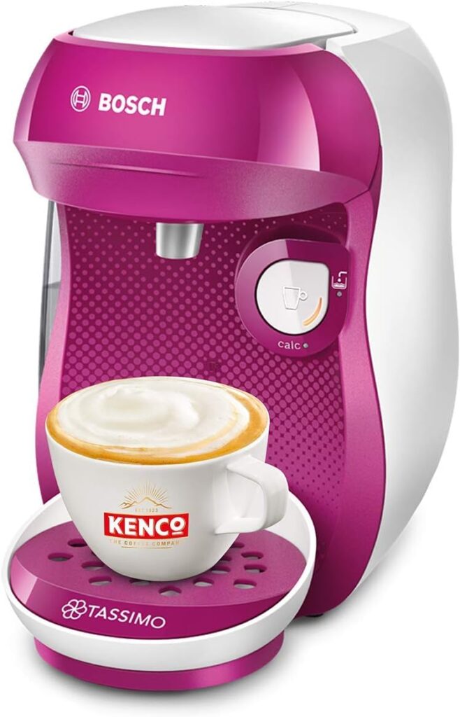 TASSIMO by Bosch HAPPY TAS1001GB Coffee Machine, 1400 Watt, 0.7 Litre - Purple White