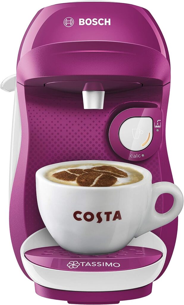 TASSIMO by Bosch HAPPY TAS1001GB Coffee Machine, 1400 Watt, 0.7 Litre - Purple White