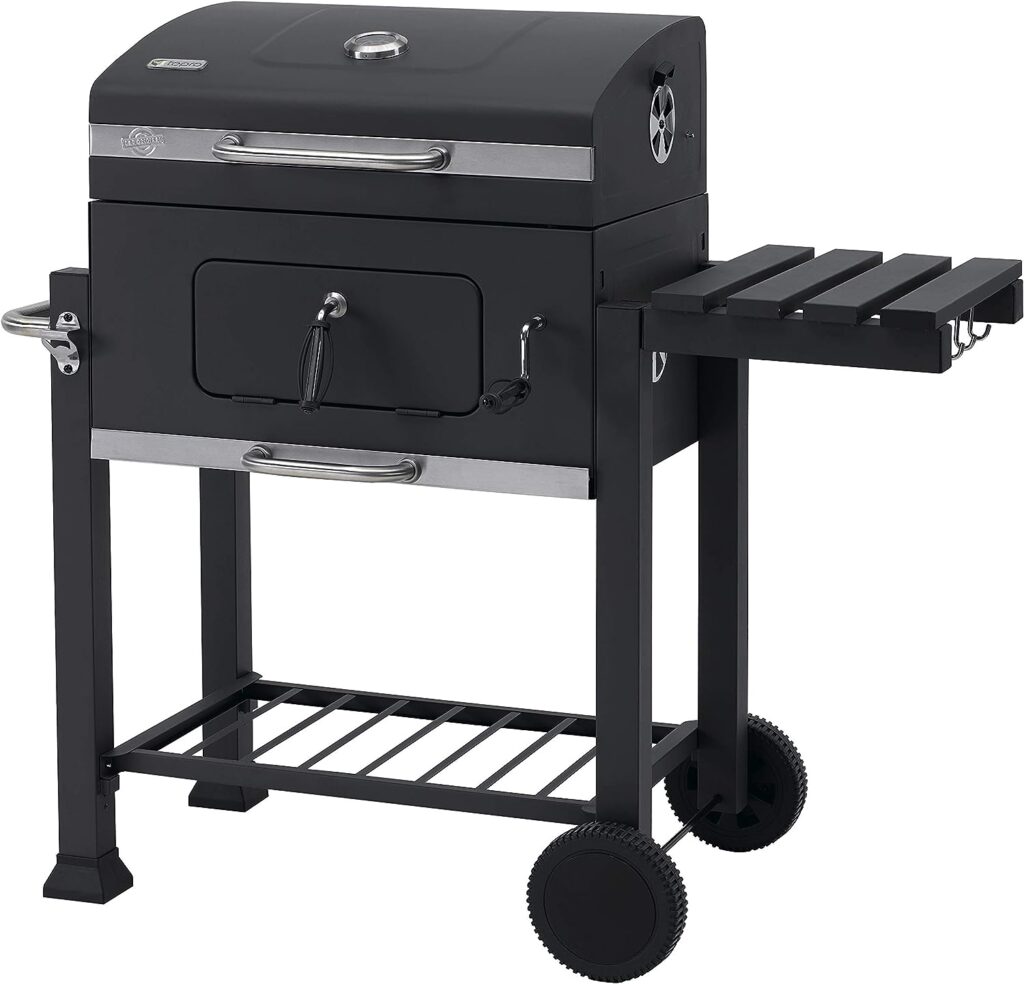 tepro Grillwagen Toronto Click Charcoal Barbecue, Anthracite/Stainless Steel, 56 x 41.5 cm