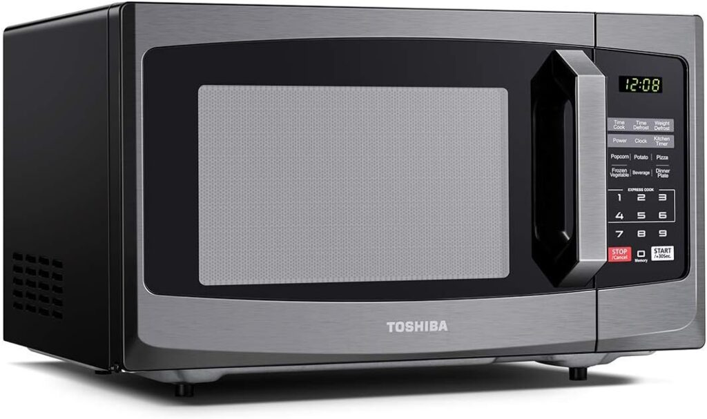 Toshiba 800w 23L Microwave Oven with Digital Display, Auto Defrost, One-touch Express Cook with 6 Pre-Programmed Auto Cook, and Easy Clean - Black - ML-EM23P(BS)