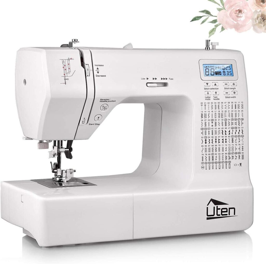 Uten Computerized Sewing Machine Portable Electronic Quilting 200 Stitches 8 Buttonholes Large Screen Model 2685A