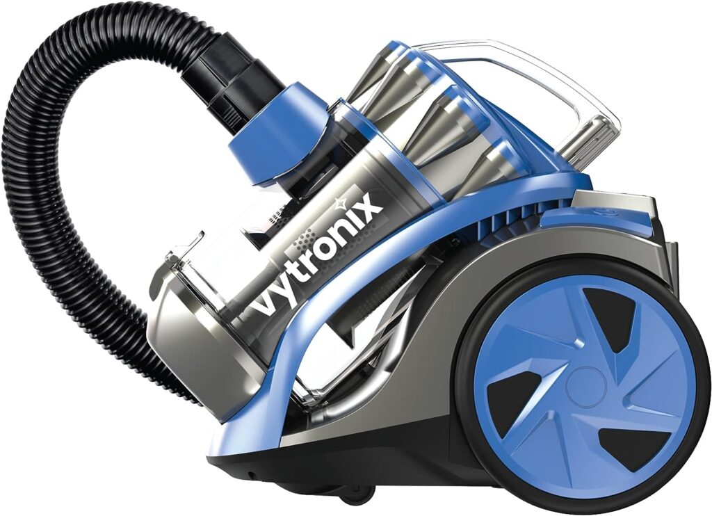 VYTRONIX CYL01 Bagless Cylinder Vacuum Cleaner, 800w High Power Motor, Compact and Lightweight, Cyclonic Vacuum and Carpet Cleaner with 4 stage HEPA Filter for removing Dust, Dirt and Allergens