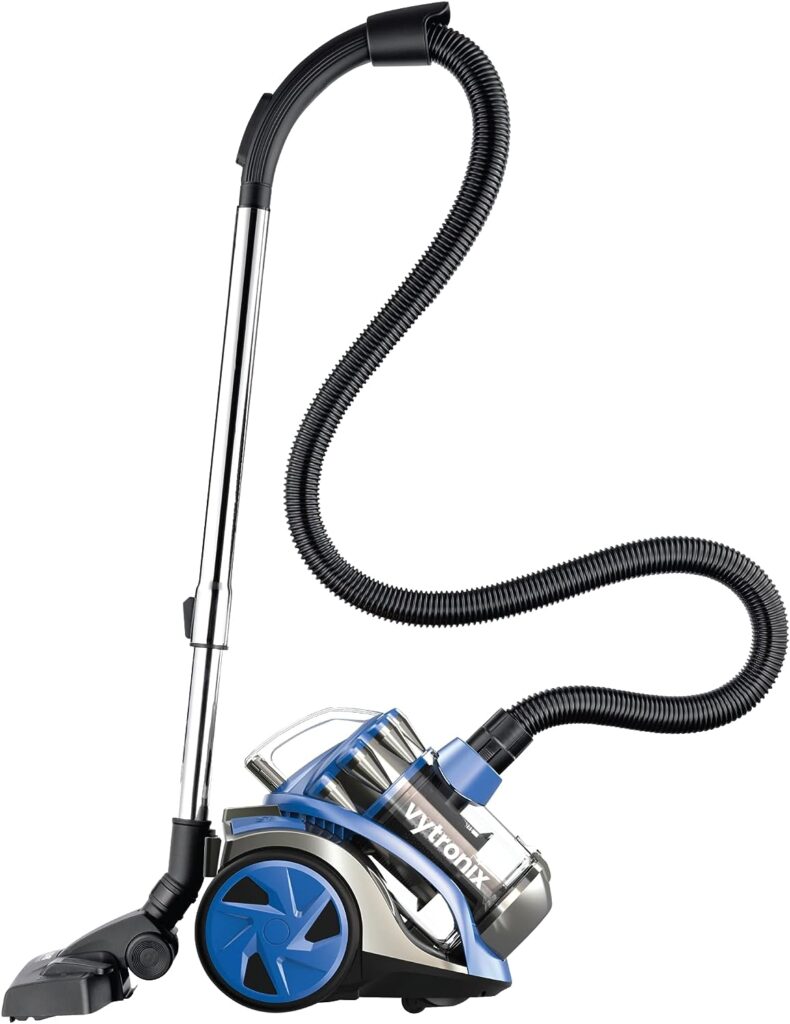 VYTRONIX CYL01 Bagless Cylinder Vacuum Cleaner, 800w High Power Motor, Compact and Lightweight, Cyclonic Vacuum and Carpet Cleaner with 4 stage HEPA Filter for removing Dust, Dirt and Allergens