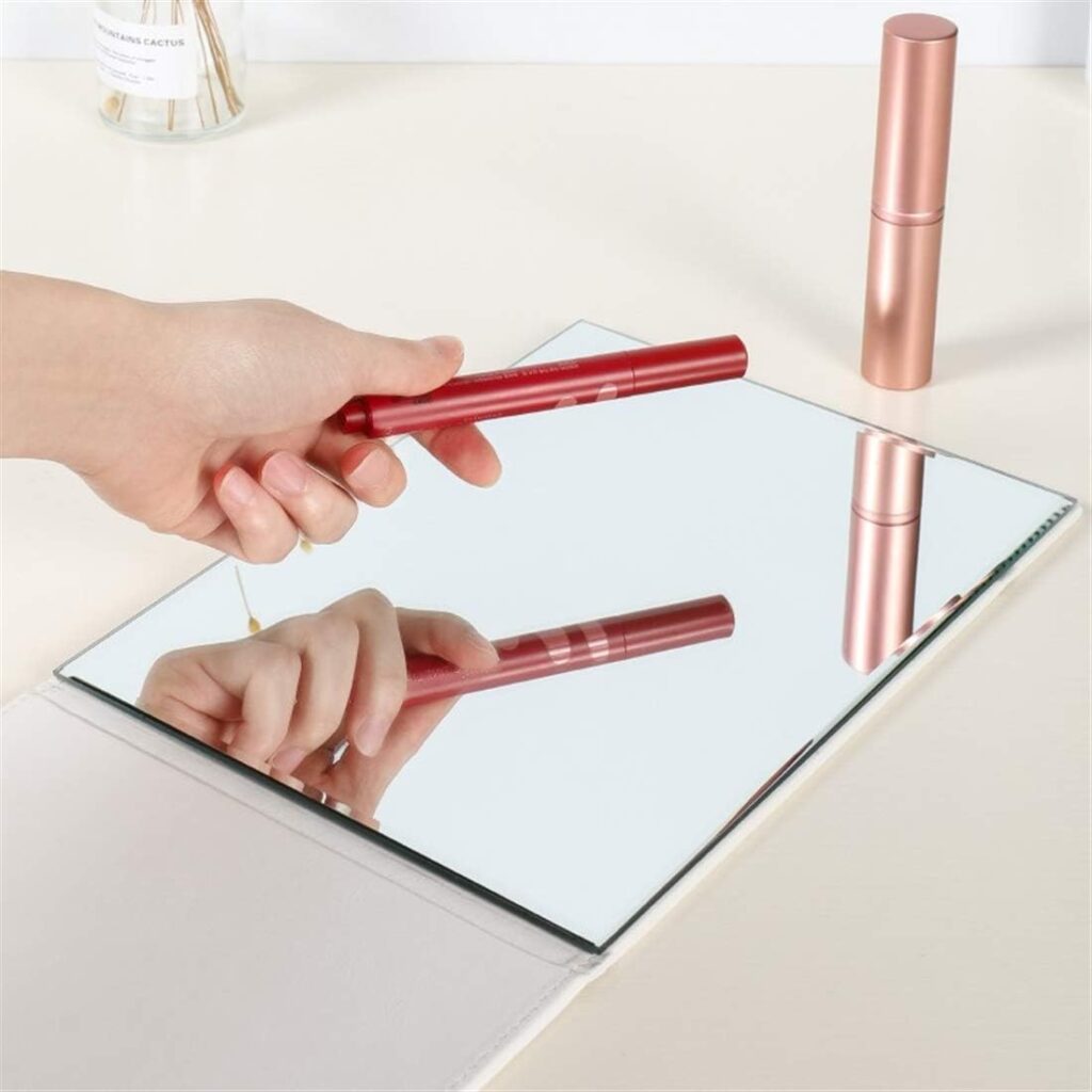 Zcooooool Mirror Large Portable Super HD Mirror Makeup Mirror Multi Stand Angle Hand Free/ Handheld / Tabletop Foldable Mirror 8.27X5.9 Inch