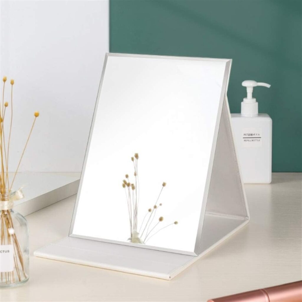 Zcooooool Mirror Large Portable Super HD Mirror Makeup Mirror Multi Stand Angle Hand Free/ Handheld / Tabletop Foldable Mirror 8.27X5.9 Inch