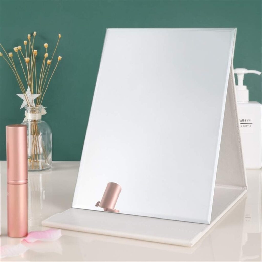 Zcooooool Mirror Large Portable Super HD Mirror Makeup Mirror Multi Stand Angle Hand Free/ Handheld / Tabletop Foldable Mirror 8.27X5.9 Inch