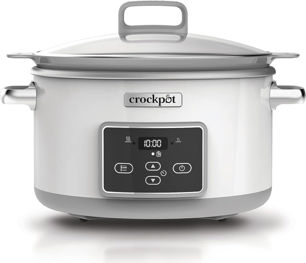 Crockpot DuraCeramic Digital Saute Slow Cooker with Hob-Safe Pot | Digital Timer | Anti-Stick Easy Clean | 5L (4-5 people) [CSC026]