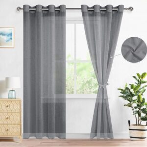 DWCN Semi Sheer Linen Curtains