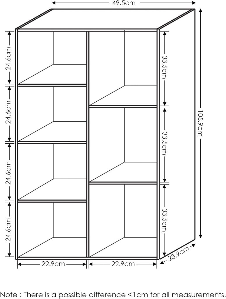 Furinno Luder 7-Cube Reversible Open Shelf Bookcase, White/Pink