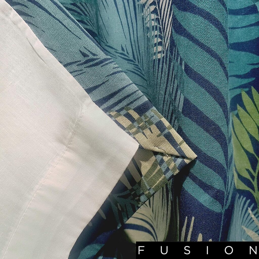 Fusion - Tropical - 100% Cotton Pair of Eyelet Curtains - 66 Width x 90 Drop (168 x 229cm) in Multicolour