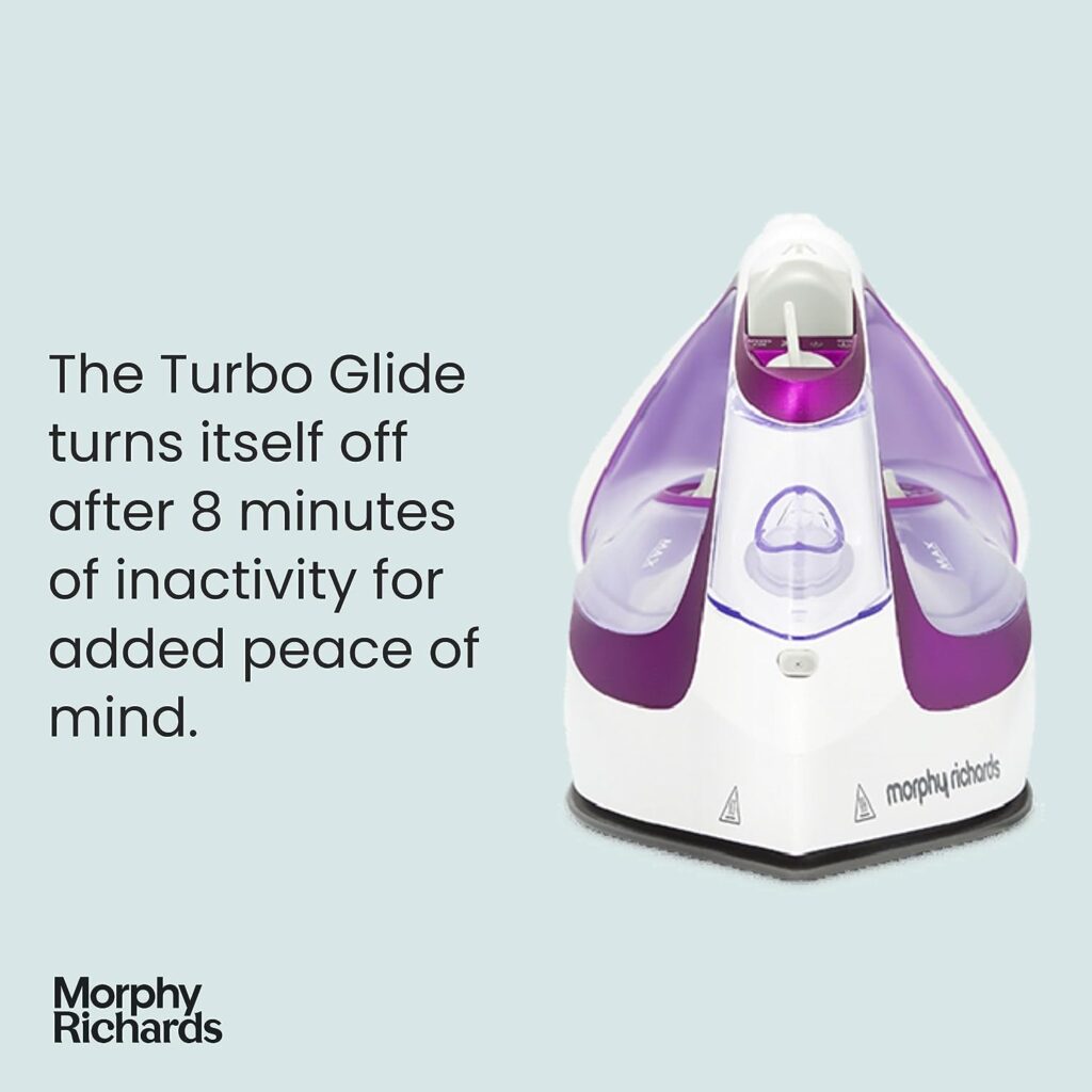 Morphy Richards 302000 Turbo Glide Steam Iron, 3 m Cable, 150 g Steam Shot, Auto Shut Off, 2800 W,Purple