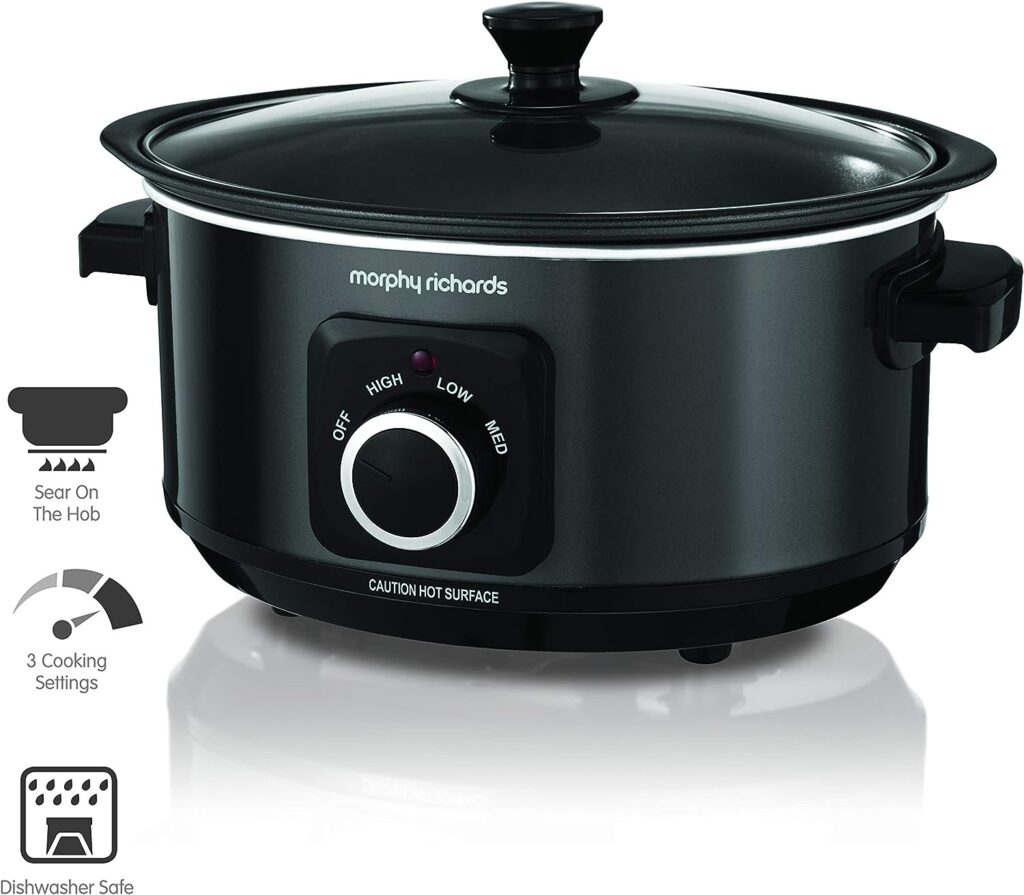 Morphy Richards 460012 Slow Cooker Sear and Stew, 3.5 Litre 163W, Black