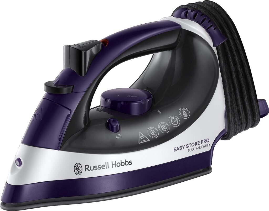 Russell Hobbs 23780 Easy Store Pro, Plug Wind Iron,Purple,0.330 Litre, 2400 Watt