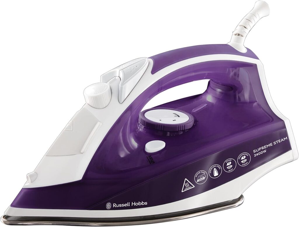 Russell Hobbs Supreme Steam Traditional Iron 23060, 2400 W, Purple/White