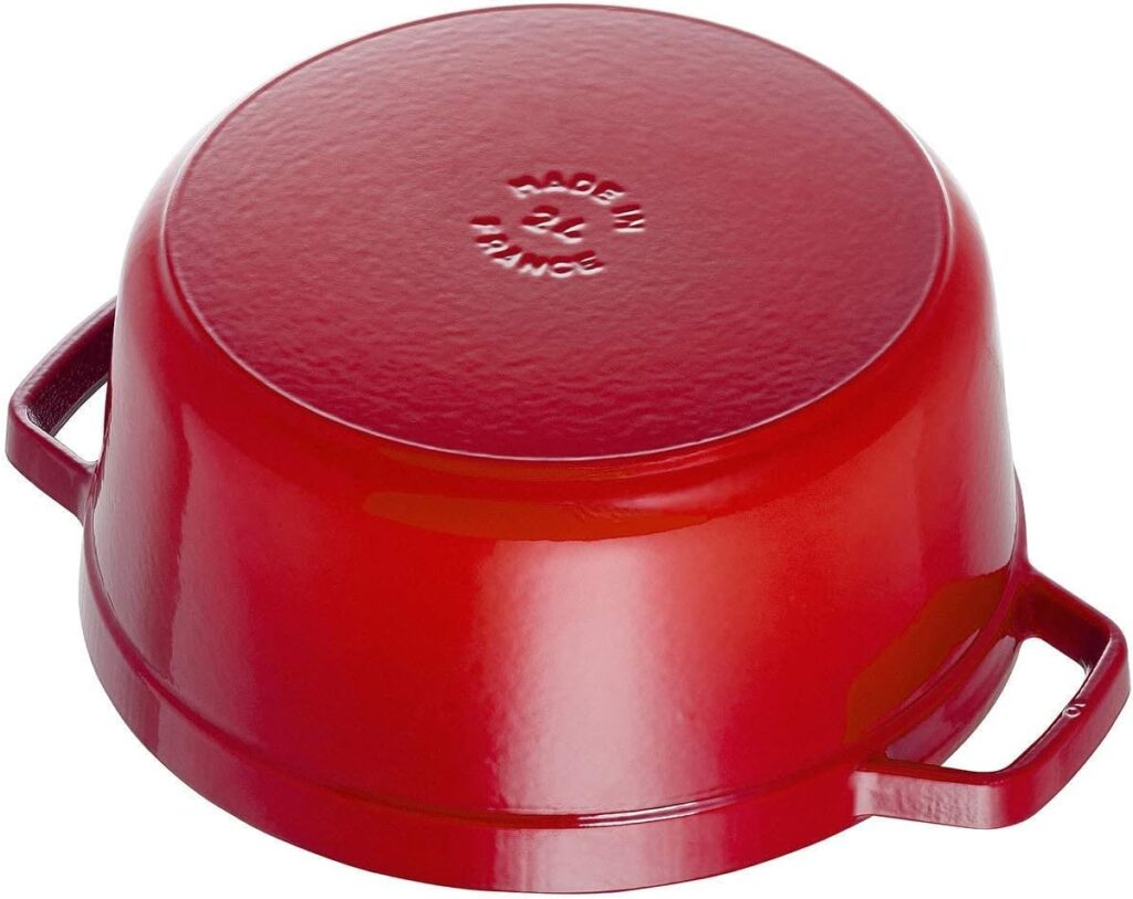 STAUB Cast Iron Roaster/Cocotte, Round, Cherry Red, 24 cm, 3.8 L