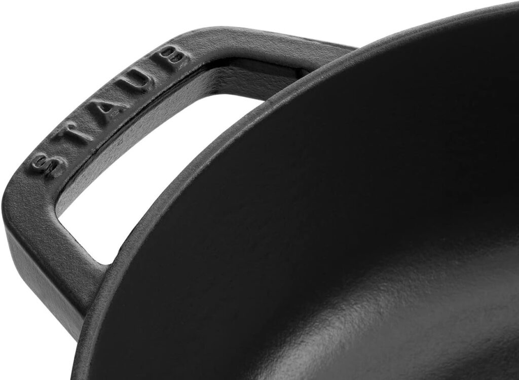 STAUB Cast Iron Sauté Pan, Chistera Lid, Round, 3.7 L, Black, 33 x 31 x 9.5 cm