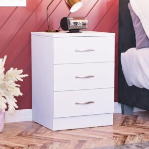 Vida Designs White Bedside Cabinet Chest of Drawers
