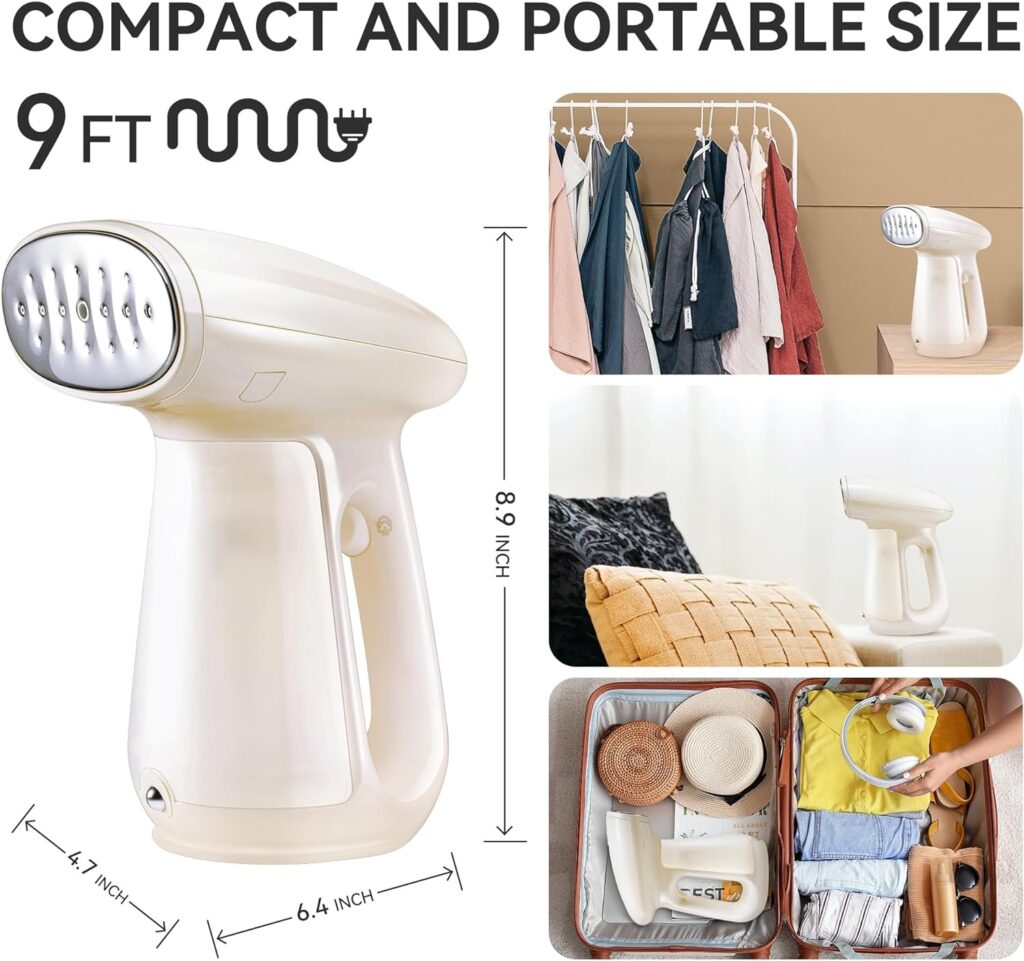 Bear Clothes Steamer, Handheld Portable Garment 1300W Powerful Wrinkle Release Vertical Steamers with 230ml Tank and Aromatherapy Box, Fast Heat Up, Auto Shut Off Iron Steamer