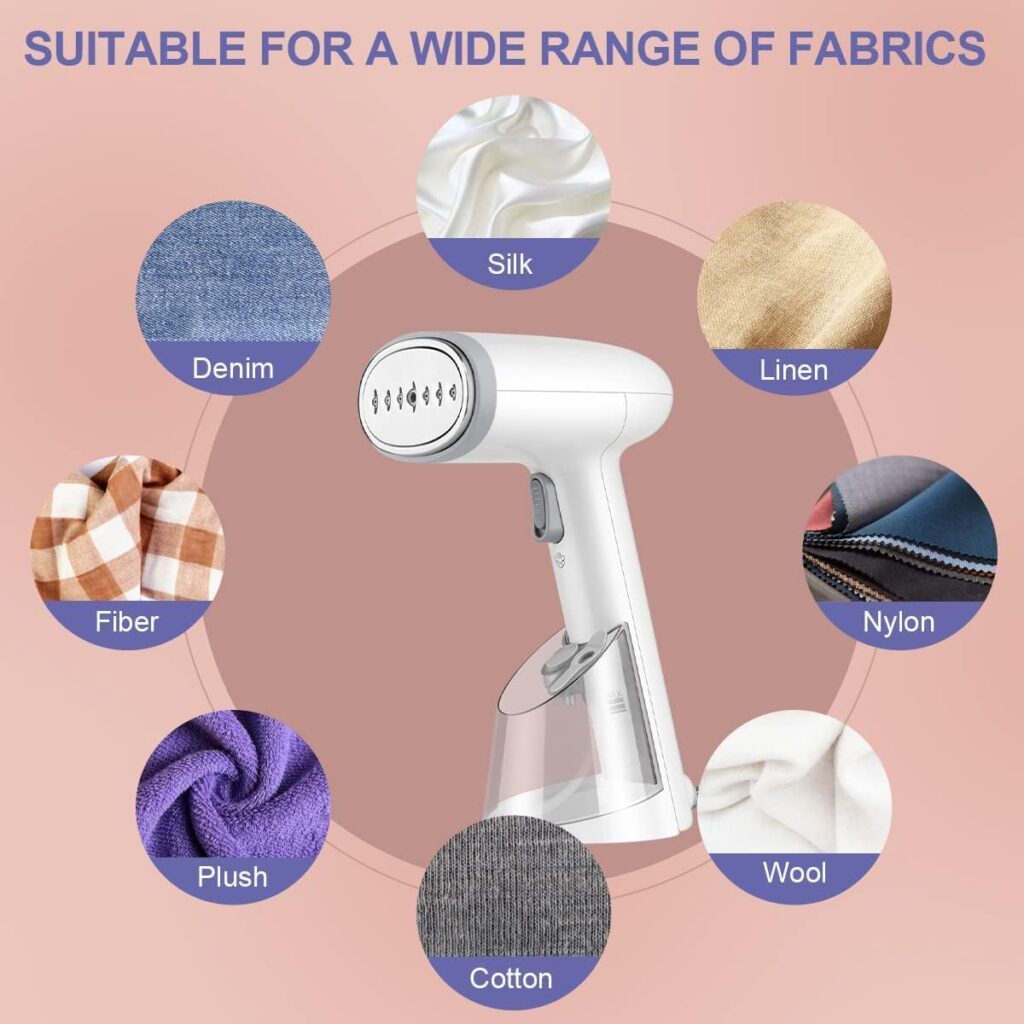 Mioduro Clothes Steamer Handheld,Portable Garment Steamer Iron for Clothes with 250 ml Tank, for Vertical and Horizontal Steaming, Fast Heat-up, Fast Wrinkle Removal 1400W