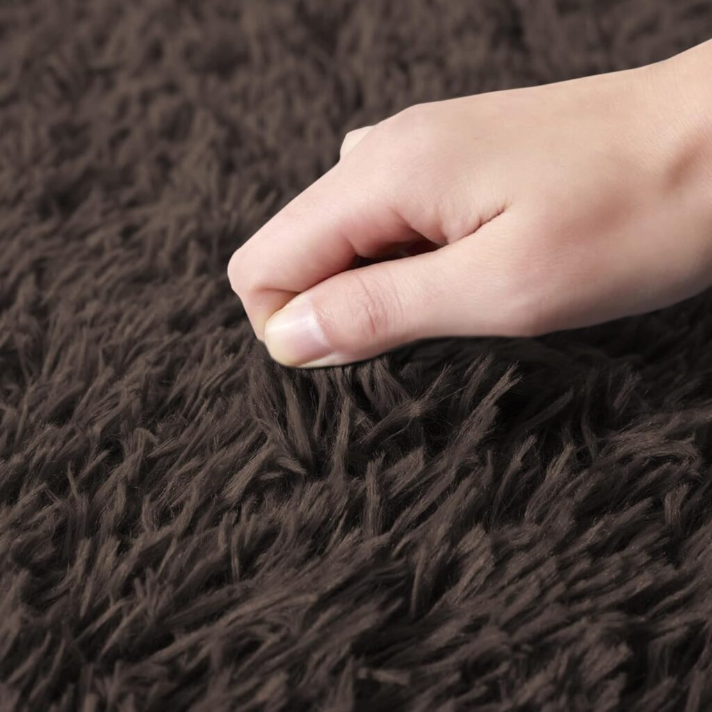 Aspire Homeware Rugs Living Room - Grey Area Rugs for Bedroom Anti Slip - Modern Super Soft Thick Pile Small Fluffy Shaggy Rug Non Shedding, 50cm x 80 cm