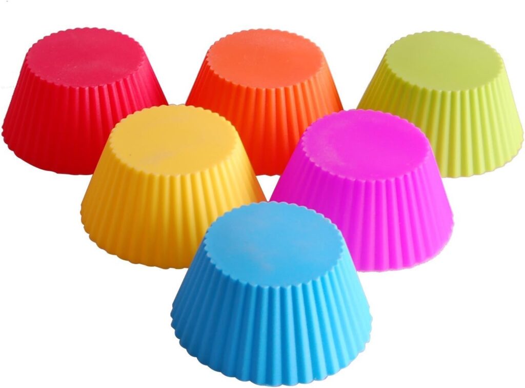 Cupcake Molds, Reusable Silicone Baking Cases Muffin Molds, 24 Count (Pack of 1)