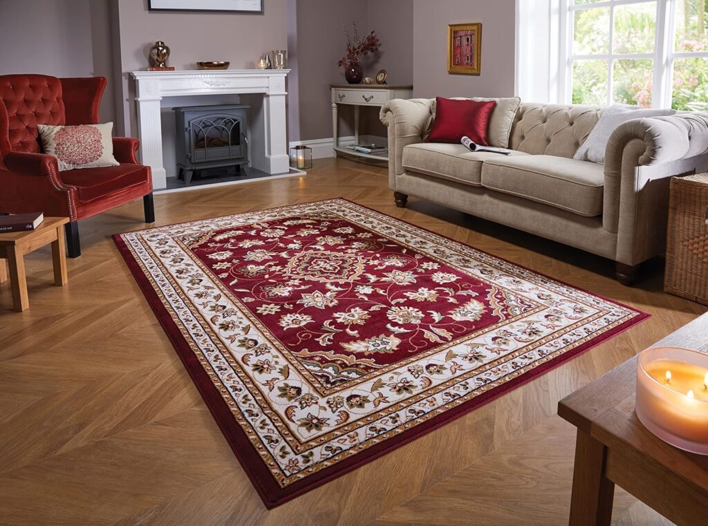 Lord of Rugs Sherborne Quality Traditional Classic Oriental Living Room Bedroom Rug (Red, Large 160x230cm (53x77))