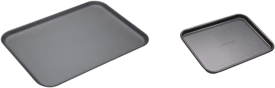 MasterClass Hard Anodised Aluminium Baking Tray, Oven Tin with Teflon, Non Stick Coating, 42 x 31 cm, Black