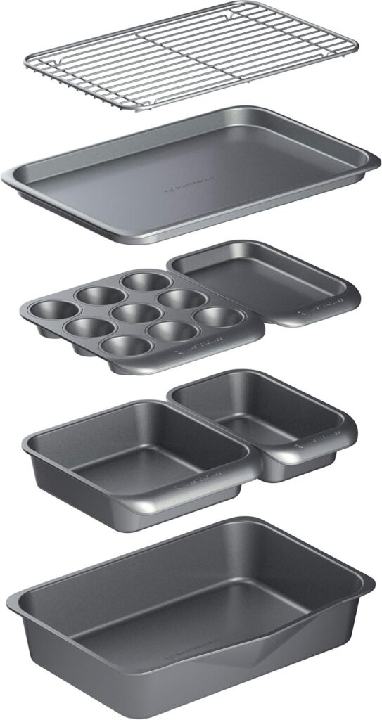 MasterClass Smart Space Stacking Non-Stick Bakeware Set, 7 Piece Baking Trays, Gift Boxed