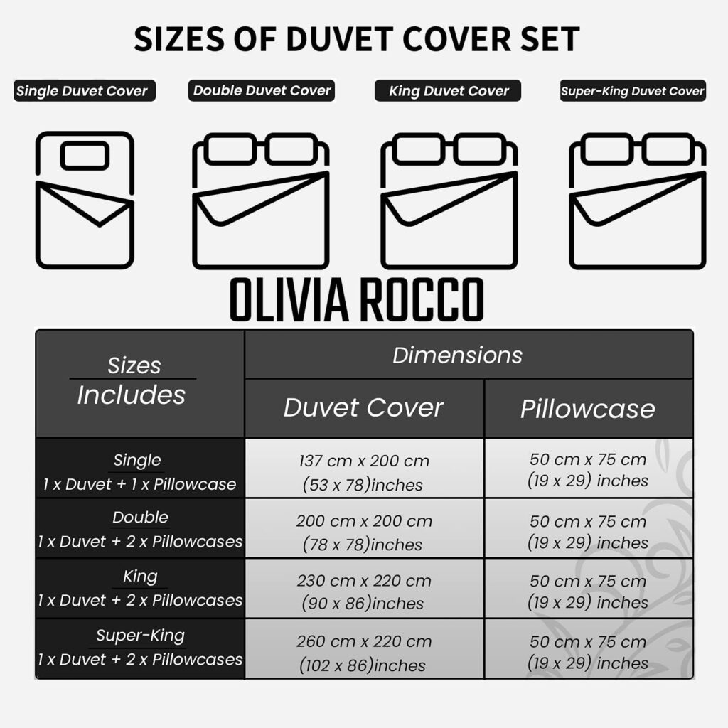 Olivia Rocco Easy Care Printed Duvet Cover Set 100% Polyester Breathable Stylish Comforter Reversible Quilted Bedding Bed Sets With Pillowcases JASPER DUVET SET, GREY DOUBLE