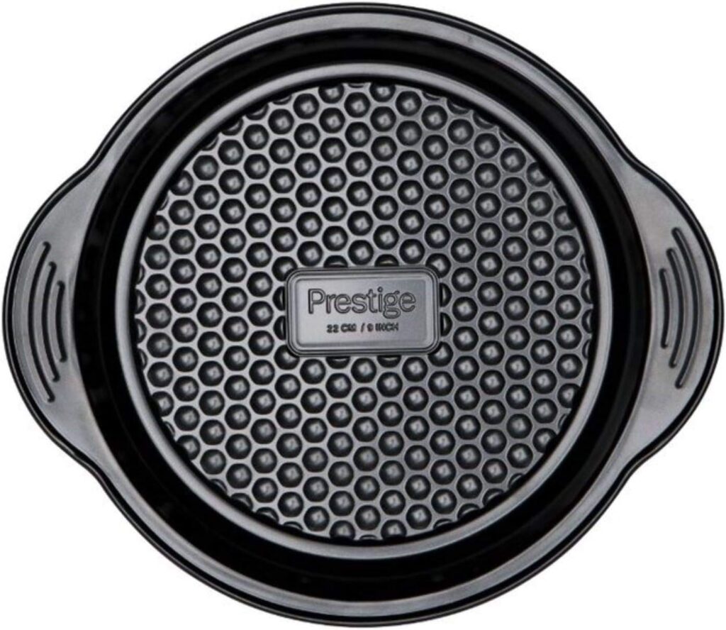 Prestige - Aerolift - 9 Inch Round Cake Tin - Non stick Bakeware - Cushion Base - Fridge Freezer and Dishwasher Safe - Carbon Steel - 22 x 4 cm