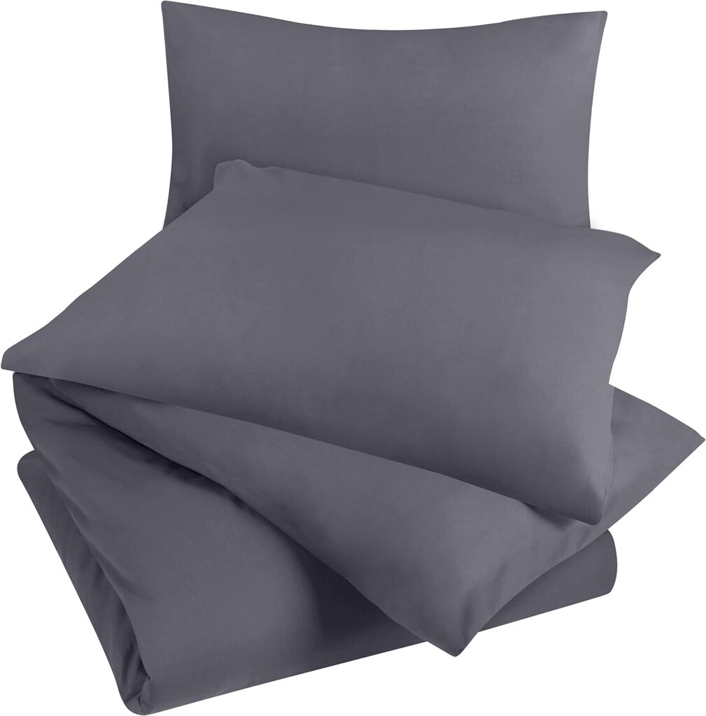 Utopia Bedding Duvet Cover Double - Soft Microfibre Polyester - Bedding Quilt Cover Set, with Pillow cases (Grey)