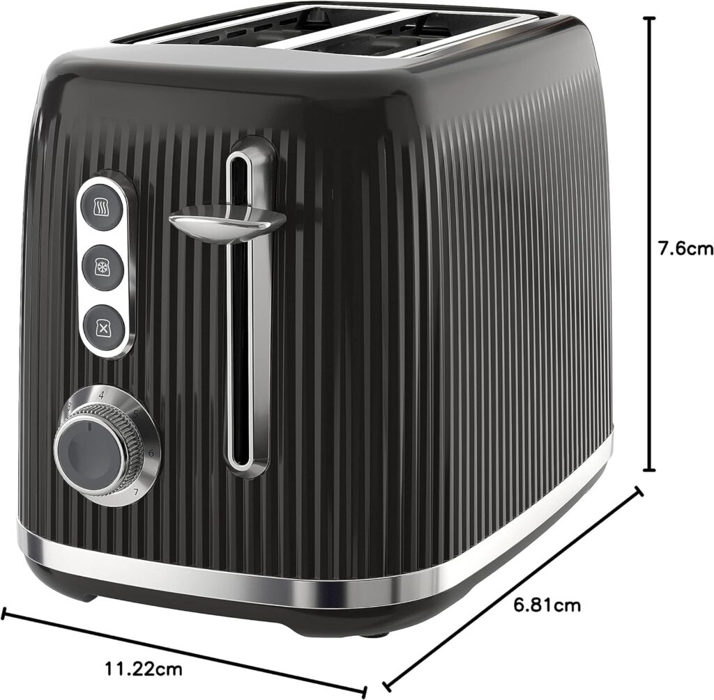 Breville Bold Black 2-Slice Toaster with High-Lift and Wide Slots | Black and Silver Chrome [VTR001]