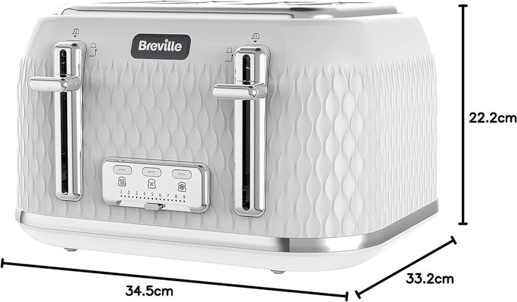 Breville Curve 4-Slice Toaster with High Lift and Wide Slots | Black Chrome [VTT786]