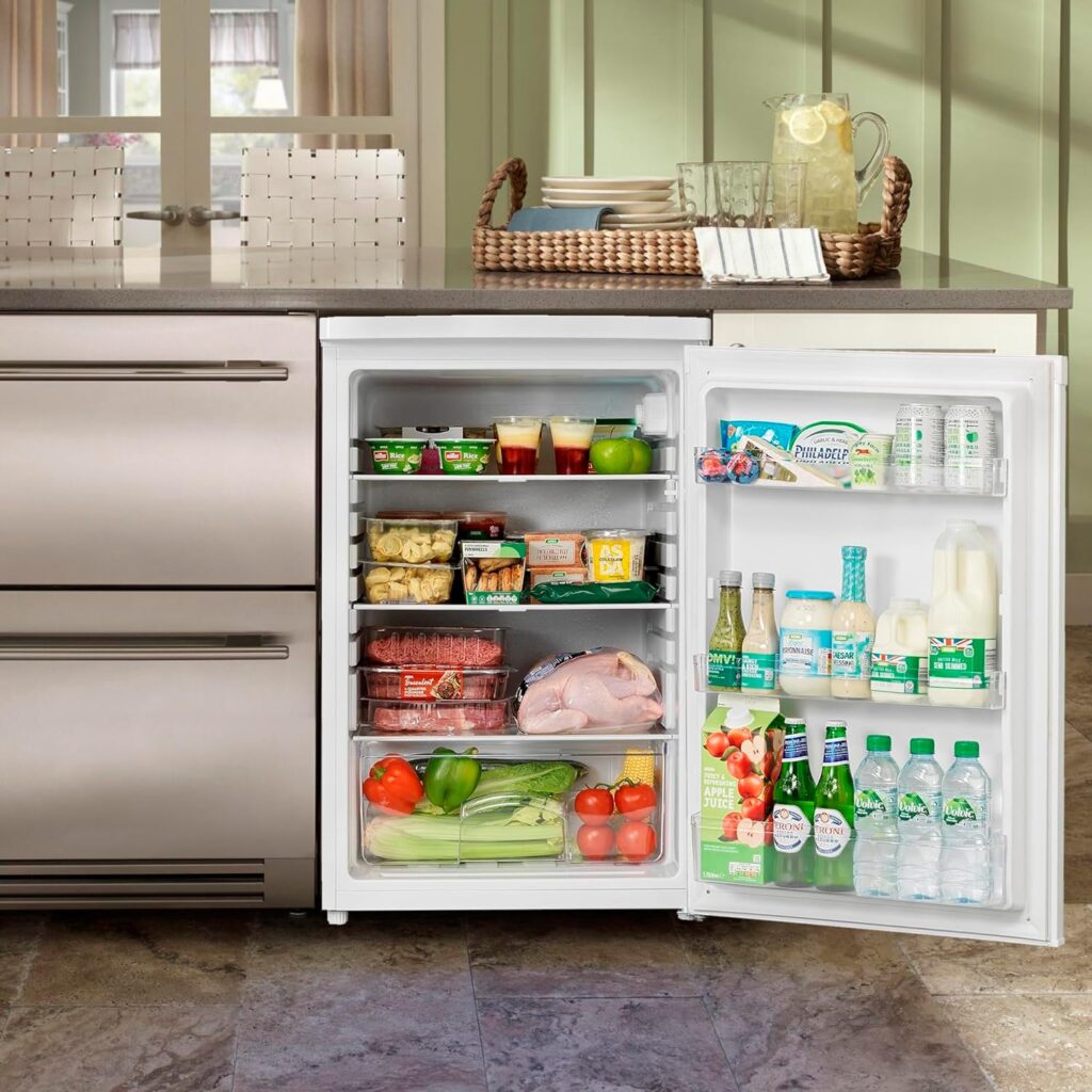 English Electric 55cm Under Counter Larder Fridge, White EEL130H 127 Litres [Energy Class F]