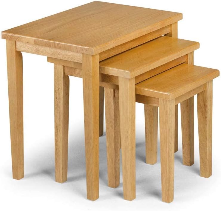 Julian Bowen Cleo Nest of Tables, Oak, Height: 46, Width: 48, Depth: 33cm