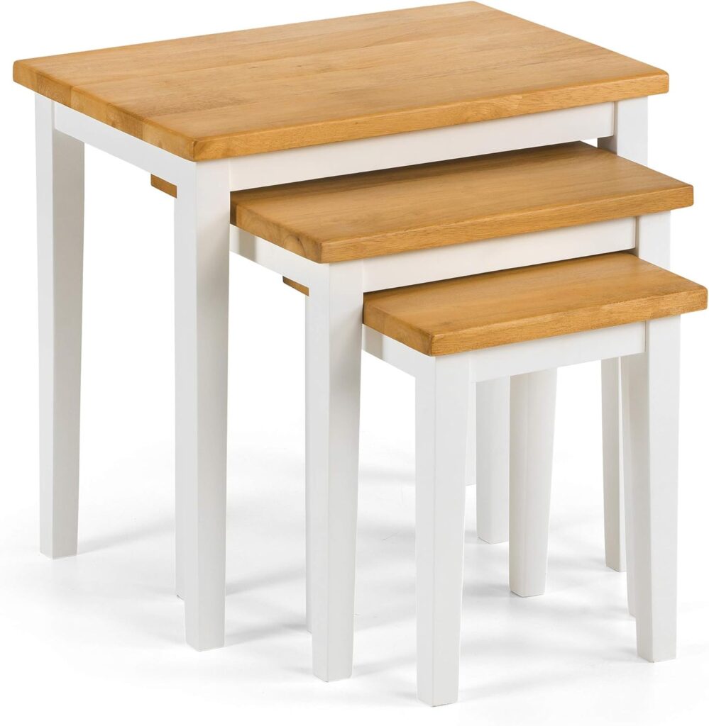 Julian Bowen Cleo Nest of Tables, Oak, Height: 46, Width: 48, Depth: 33cm