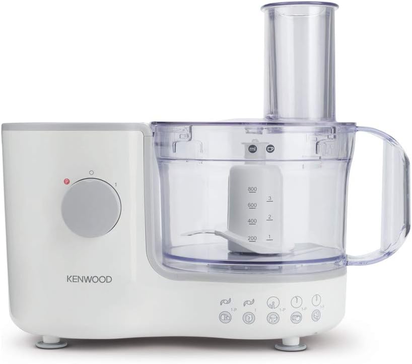 Kenwood Compact Food Processor, 1.4L Bowl, Blender, Emulsifying, Chopping Blade, Shredder Disc 400W, FP120, White [Energy Class A]