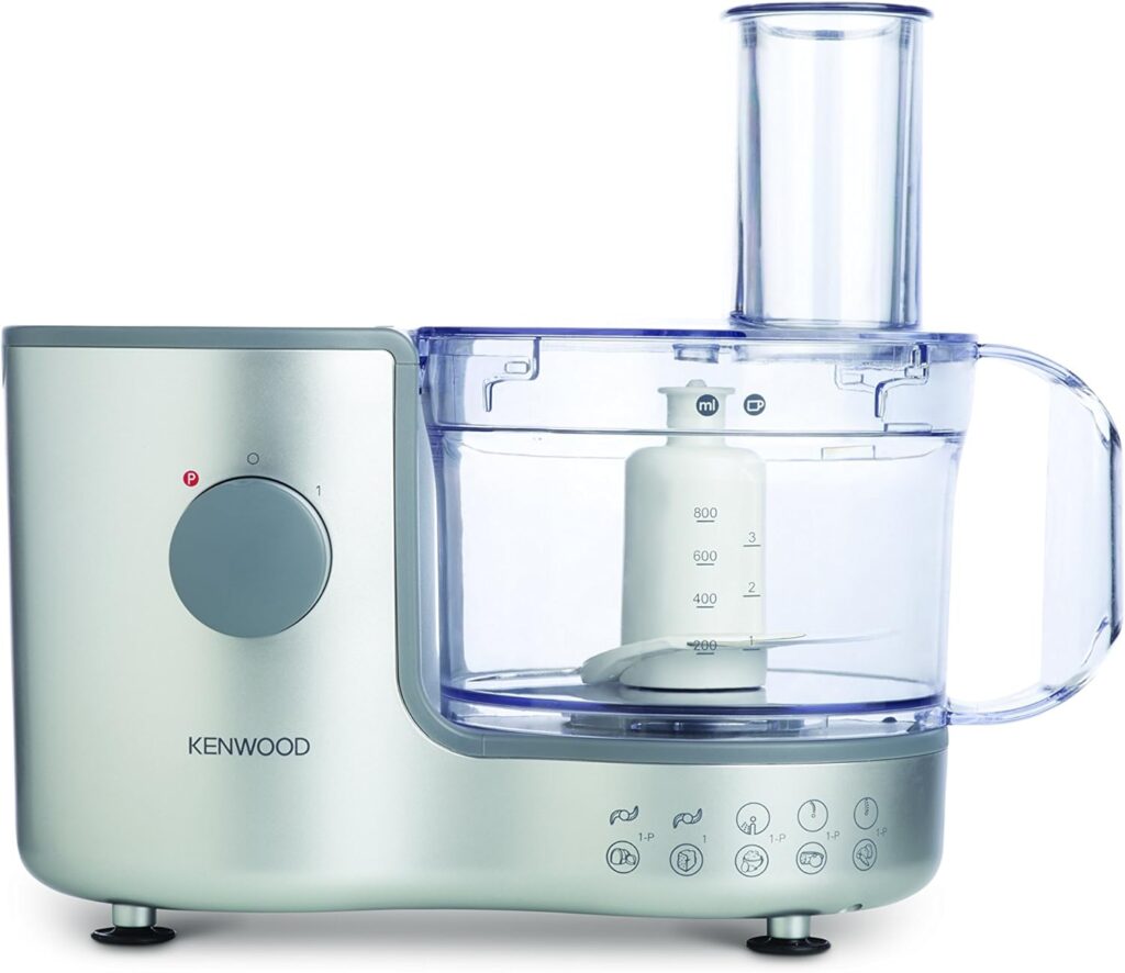 Kenwood Compact Food Processor, 1.4L Bowl, Blender, Emulsifying, Chopping Blade, Shredder Disc 400W, FP120, White [Energy Class A]