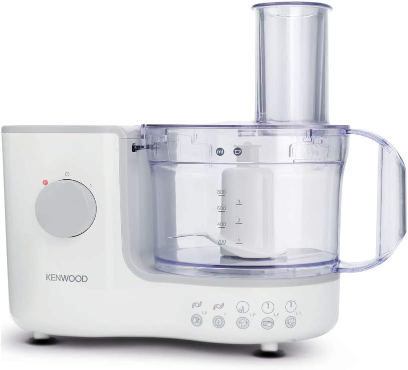 Kenwood Compact Food Processor, 1.4L Bowl, Blender, Emulsifying, Chopping Blade, Shredder Disc 400W, FP120, White [Energy Class A]